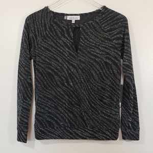 NWT Jennifer Lopez Metallic Evening Wrap Top XS